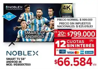 Carrefour Noblex Smart TV 58" oferta