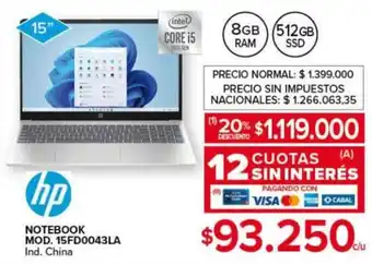 Carrefour HP Notebook 15" oferta