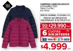 Carrefour Tex campera canelón adulto oferta