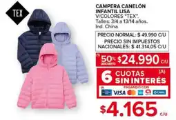 Carrefour Tex campera canelón infantil lisa oferta