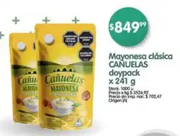 Supermercados Buenos Días Cañuelas mayonesa clásica oferta