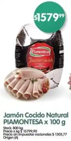 Supermercados Buenos Días Piamontesa jamón cocido natural oferta
