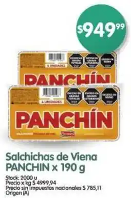 Supermercados Buenos Días Panchin salchichas de viena oferta
