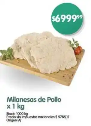 Supermercados Buenos Días Milanesas de pollo oferta