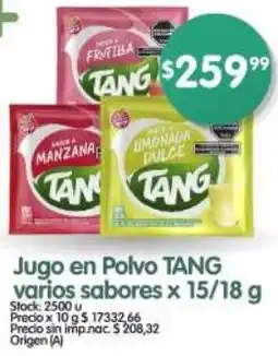 Supermercados Buenos Días Tang jugo en polvo oferta