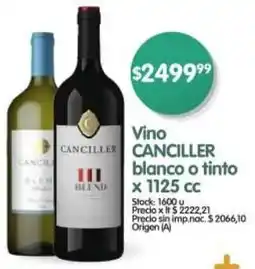 Supermercados Buenos Días Canciller vino blanco o tinto oferta