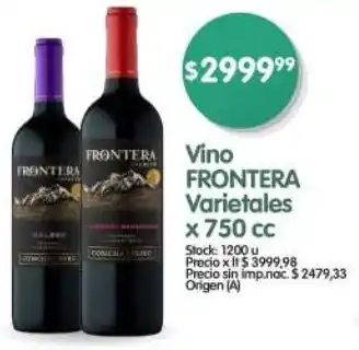 Supermercados Buenos Días Frontera vino varietales oferta