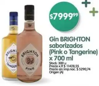 Supermercados Buenos Días Brighton gin saborizados oferta