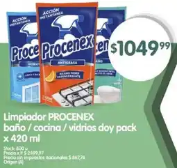Supermercados Buenos Días Procenex limpiador baño / cocina / vidrios doy pack oferta