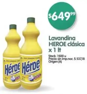 Supermercados Buenos Días Héroe lavandina clásica oferta