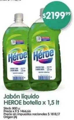 Supermercados Buenos Días Héroe jabón líquido botella oferta