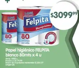 Supermercados Buenos Días Felpita papel higiénico blanco oferta