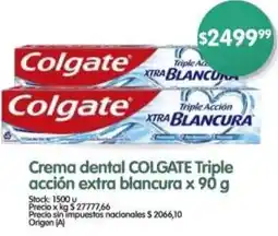 Supermercados Buenos Días Colgate crema dental triple acción extra blancura oferta