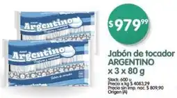 Supermercados Buenos Días Argentino jabón de tocador oferta