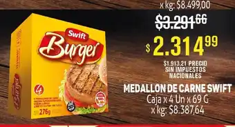 Makro Swift burger medallones de carne oferta