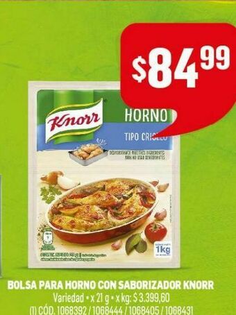 Makro Bolsa para horno con saborizador knorr oferta