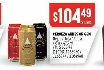 Makro Cerveza andes origen oferta