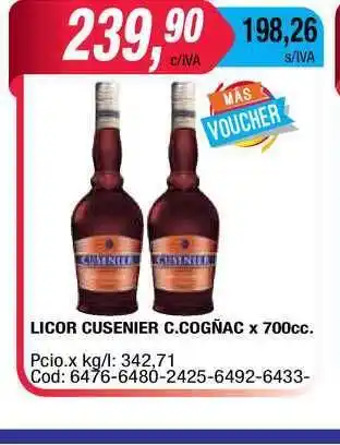 Maxiconsumo Licor Cusenier C. Cogñac x 700cc oferta