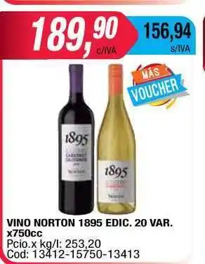 Maxiconsumo Vino Norton 1895 Edic. 20 Var. x750cc oferta