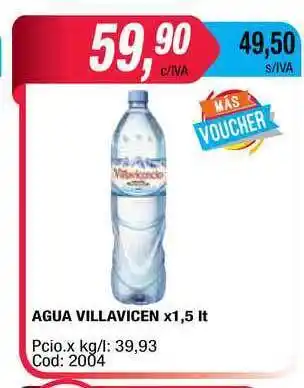 Maxiconsumo Agua Villavicen x 1,5lt oferta
