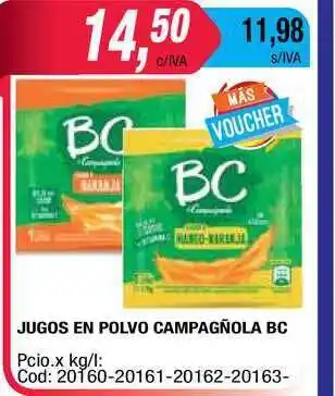 Maxiconsumo Jugos En Polvo Campagñola Bc oferta