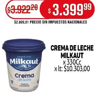 Makro Milkaut crema de leche oferta