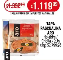 Makro Tapa pascualina aro hojaldre/ criolla oferta