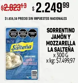 Makro La salteña sorrentino jamón y mozzarella oferta