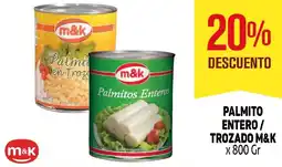 Makro M&K palmito entero/ trozado oferta