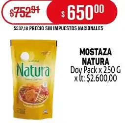 Makro Natura mostaza doy pack oferta