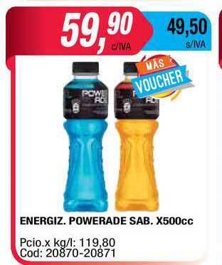 Maxiconsumo Energiz. Powerade Sab. x 500cc oferta