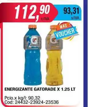 Maxiconsumo Energizante Gatorade x 1.25 Lt oferta