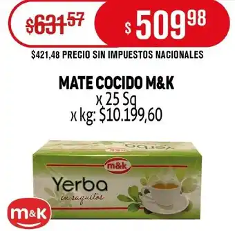 Makro M&K mate cocido oferta