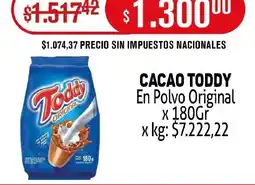 Makro Toddy cacao en polvo original oferta