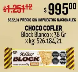 Makro Choco cofler block blanco oferta