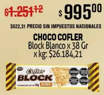 Makro Choco cofler block blanco oferta