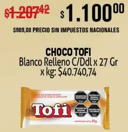 Makro Tofi choco blanco relleno oferta