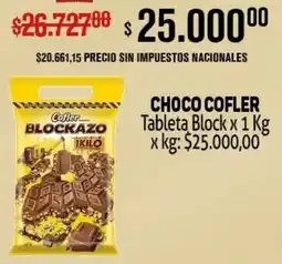Makro Cofler choco tableta blockazo oferta