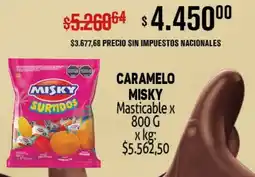 Makro Misky caramelo masticable oferta