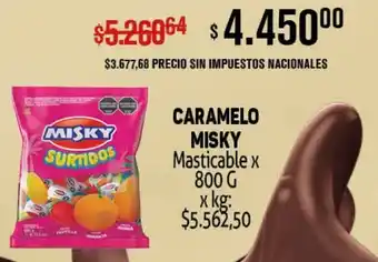 Makro Misky caramelo masticable oferta