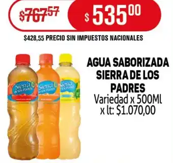 Makro Sierra de los padres agua saborizada variedad oferta