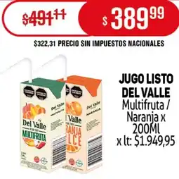 Makro Del valle jugo listo multifruta / naranja oferta