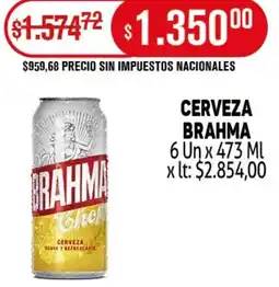 Makro Brahma cerveza oferta