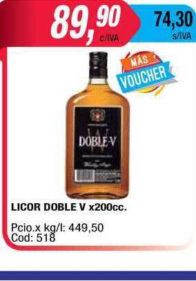 Maxiconsumo Licor Doble V x200cc oferta