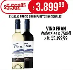 Makro Fran vino varietales oferta