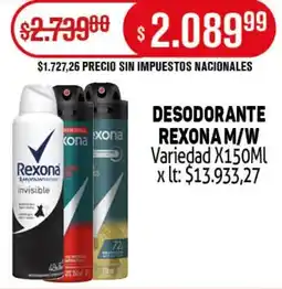 Makro Rexona desodorante m/w variedad oferta