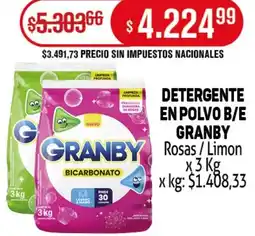 Makro Granby detergente en polvo b/e oferta