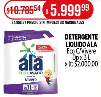Makro Ala detergente liquido eco c/vivere oferta