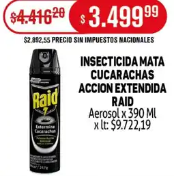 Makro Raid insecticida mata cucarachas accion extendida aerosol oferta