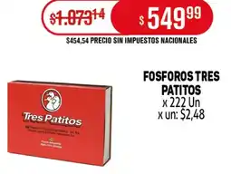 Makro Tres patitos fosforos oferta